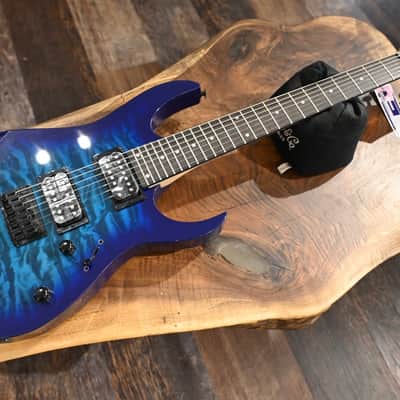 Ibanez GRG7221QA-TBB Transparent Blue Burst 7-String #162 image 17