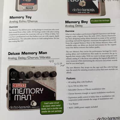 Electro-Harmonix Pedal Brochure 2011 Freeze Neo Clone germanium big muff pog2 memory boy toy ring thing enigma image 2