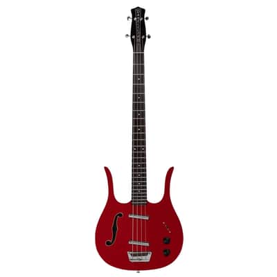Danelectro 58 Longhorn Semi-Hollowbody Short Scale 4-String Bass - Red Hot image 3