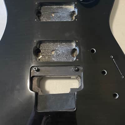 2000's Japan Jackson DKMG Dinky Black Flame Guitar Body Floyd Ready image 7