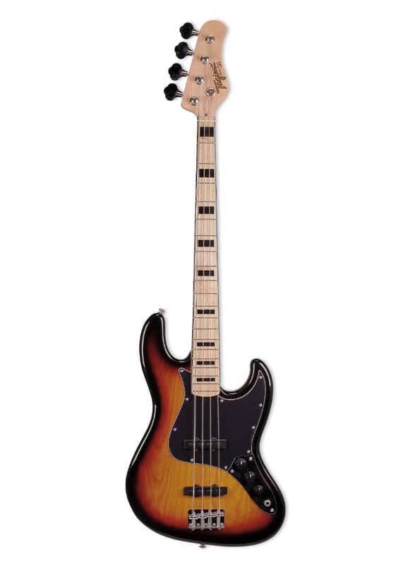Tagima TJB-4 Electric J-Style 4-String Bass Guitar, Maple Fretboard, Sunburst image 1