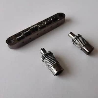 Black Nickel Guitar Tune O Matic Bridge with Stopbar Tailpiece image 2