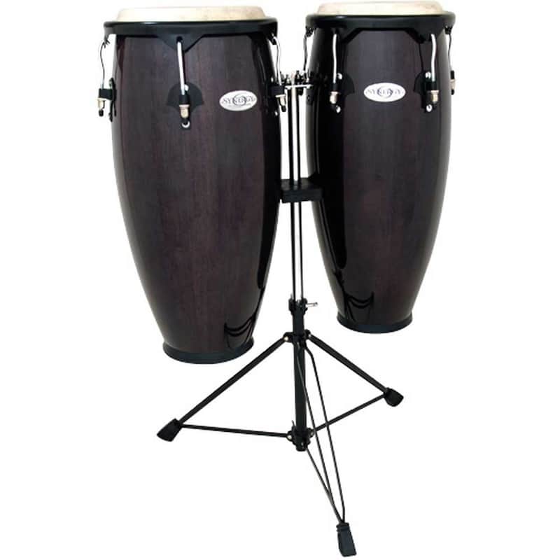 Toca Synergy Wood Conga Set w/ Double Stand - Trans Black image 1