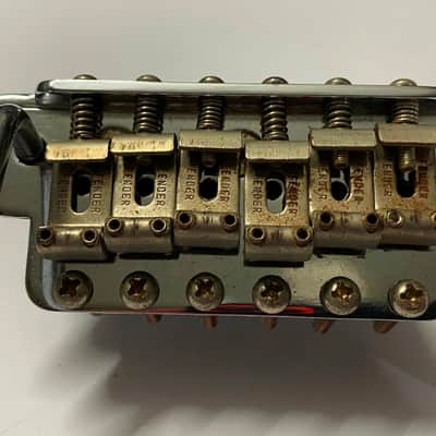 1980s original Fender Japan JV Serial Stratocaster bridge 56mm – Includes extra modern MIJ Fender block image 7