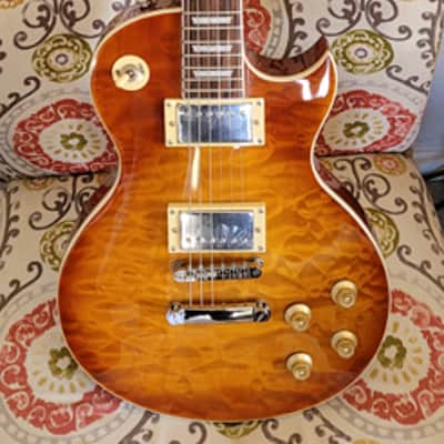 Leo Jaymz ‘Black Tea’ Deluxe LP Electric Guitar w/Gigbag image 1