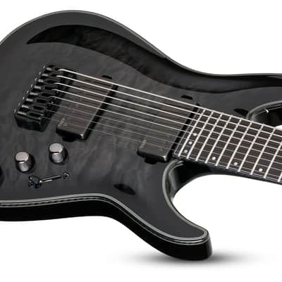 Schecter Hellraiser Hybrid C-8 guitar in Trans Black Burst image 3