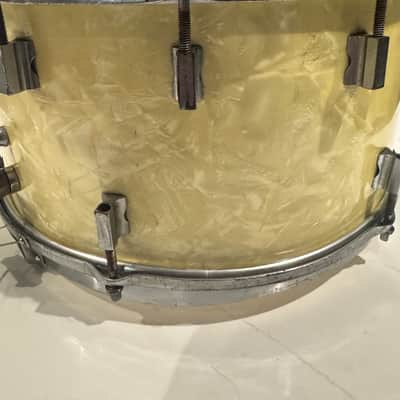 Frank Wolf Snare Drum 1930 - Yellow Pearl image 6