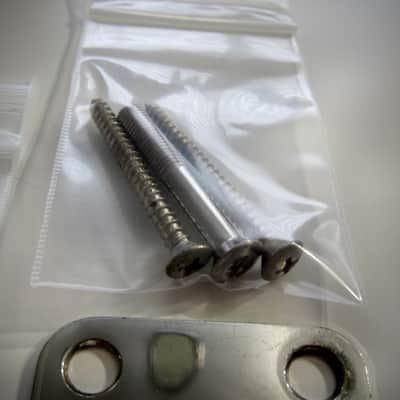 Fender Three Bolt Neck Plate with Original Screws Authentic Vintage Guitar Part Circa-1976-1981-Chrome image 2