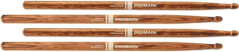 Promark Rebound FireGrain Drumsticks - 5B (2-pack) (5-pack) Bundle image 1