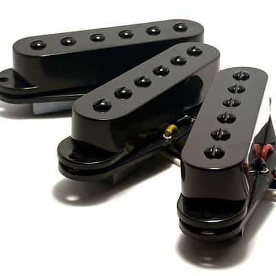 Dragonfire Cane Singles SSS Pickup Set ~ Modern Ceramic Power Strat Bridge+Middle+Neck Pickups, Black image 1