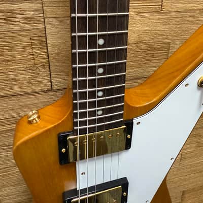 Epiphone 1958 Korina Explorer Guitar-"Inspired by Gibson Custom" Aged Natural -White Pickguard- w/Hard case. New! image 13