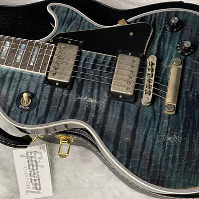 NEW! Gibson Custom Les Paul Custom AAAA Figured Monster Maple Top - Nordic Blue, Heavy Aging - 8.5lbs - G067685 image 9