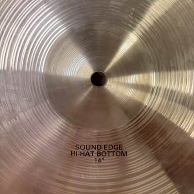 Paiste Alpha 14" Sound Edge Hi-Hats Pair Vintage Made in West Germany Bronze image 7