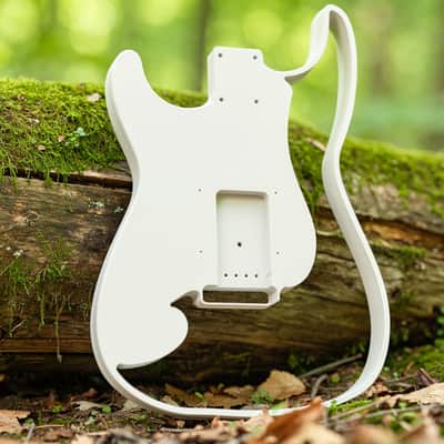 JGV3D | 3D Printed S-Style Guitar Body | One-Piece PLA+ | Fully Routed SSH | Right Handed | White | Fully Hollow image 2