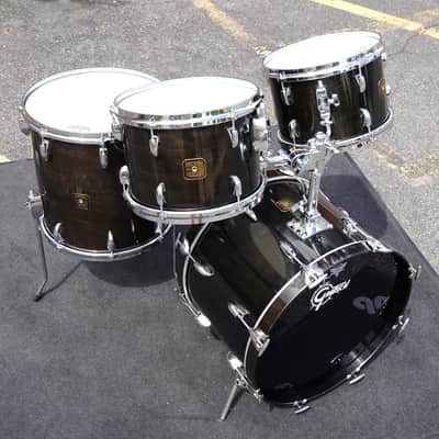 Vintage 1999 Gretsch USA Custom 4pc Maple Shell Pack - Ebony Stain Lacquer | 12, 13, 16, 20" image 2