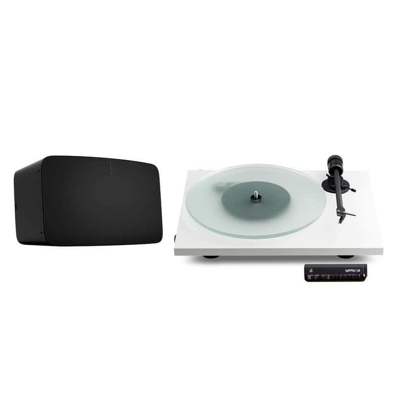 Pro-Ject: T1 Phono SB / Sonos Five / Turntable Package White Turntable / Black Speaker image 1