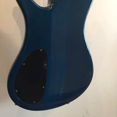 Spector NS-2B 4 string bass Neck Thru design 1980's Trans Blue image 11