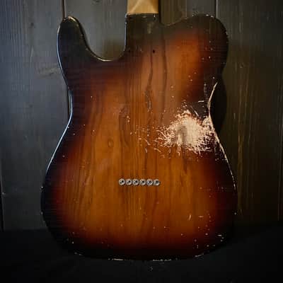 Deluxe Telecaster Aged Guitar Body - Three Tone Sunburst medium guitar relic guitar body by Jozo Reece Guitars image 2
