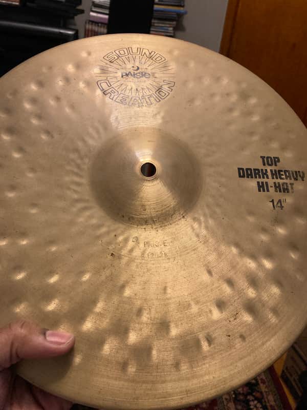 Paiste Sound Creation 14 Dark Heavy Hi Hats Cymbals 1980s                    Vintage 602 hat image 1