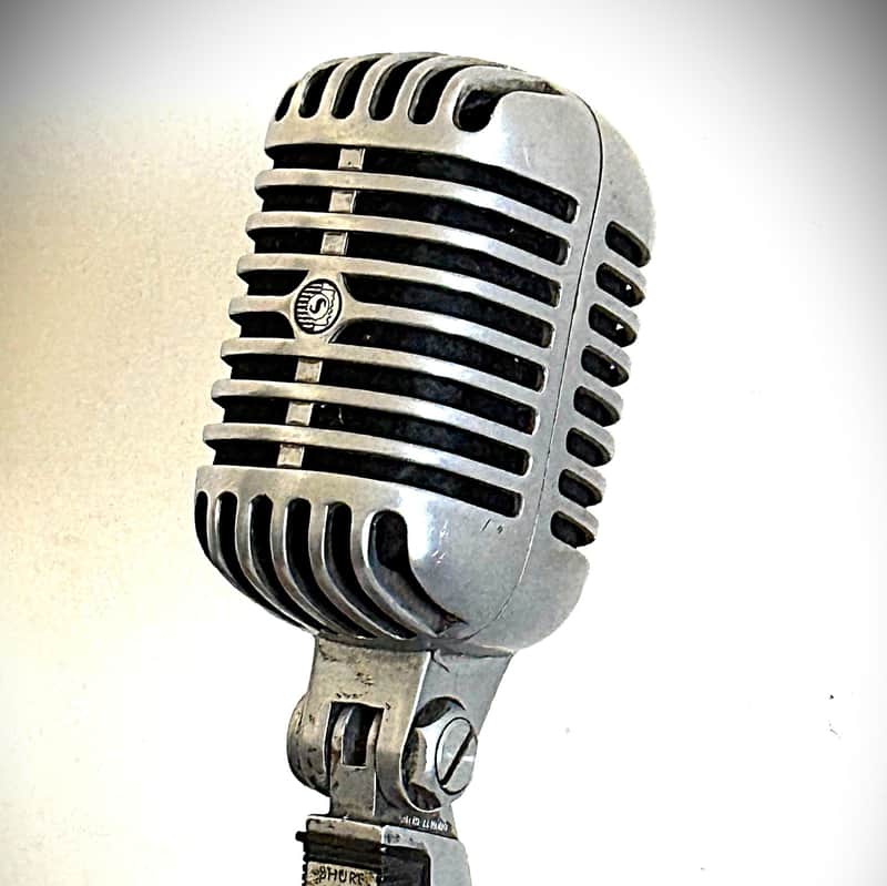 Vintage 1960's Shure 55SW Dynamic Microphone, w/cable & stand, working, Hear it~ image 1