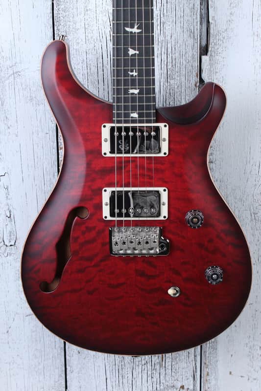 PRS CE 24 Semi Hollow Electric Guitar Quilt Maple Top Fire Red Burst w Gig Bag image 1