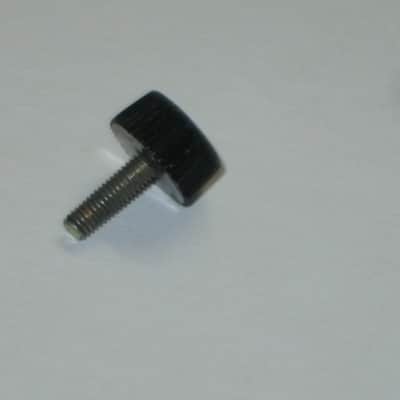 ONE used genuine Boss thumb screw (black hard plastic head) 1990s -2010s - HEAD: Black hard plastic- Top Side has light surface cloudiness, outer sides are ribbed - have some tiny nicks /  threaded shaft is silver color metal (but has discoloration) image 11