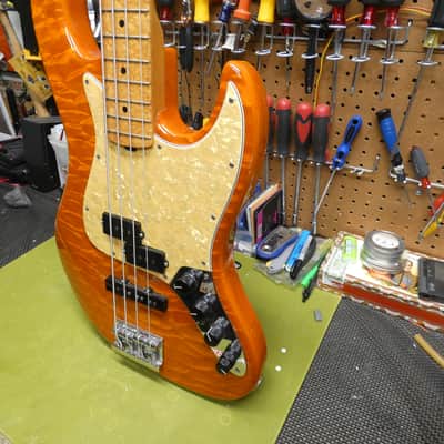 Sadowsky NYC - Trans Orange over AAAAA - Factory LED Side Markers image 3