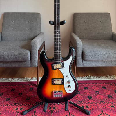 Univox Hi Flier Phase III Short Scale Bass Guitar MIJ - Vintage Sunburst image 1
