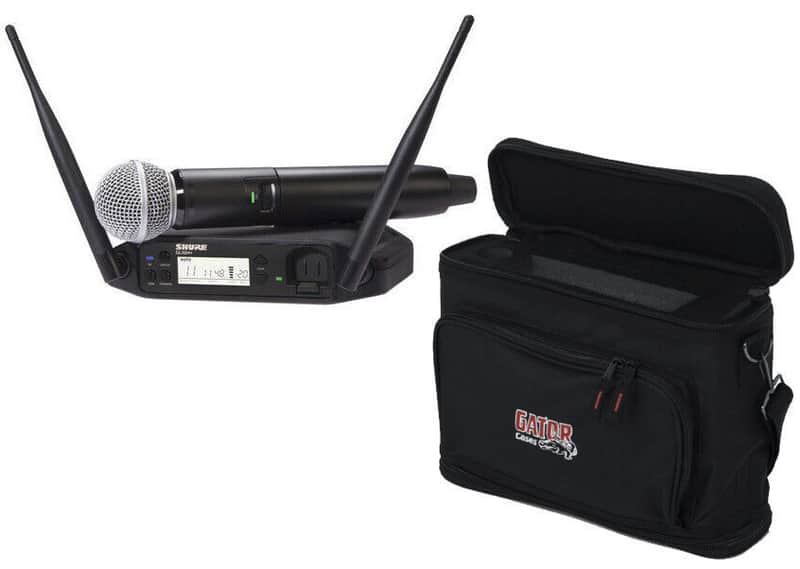 Shure GLXD24+/SM58-Z3 Digital Wireless Handheld System w SM58 Microphone + GM-1W bundle image 1