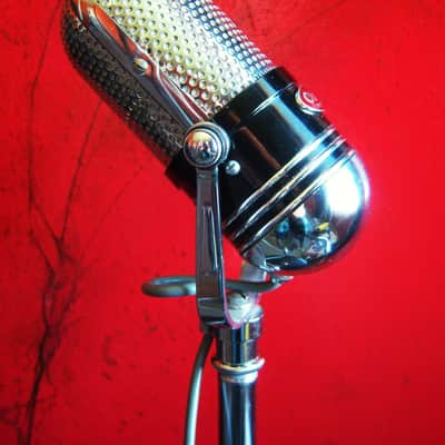 Vintage 1960's Olson M-102 dual crystal pill microphone w cable & Atlas stand RCA Calrad Monarch Lafayette Alrad image 2