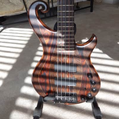 Scroll Bass Cocobolo Custom 5 2015 Natural image 1