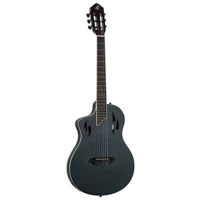 Ortega RTPSTD-SBK-L - Left-Handed Standard Thinline Crossover Electric Nylon String Guitar - TourPlayer Series image 3