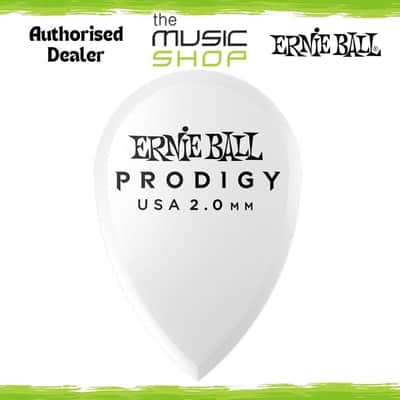 Ernie Ball Prodigy Teardrop 2.0mm White Guitar Picks, 6 Pack - 9336 image 1