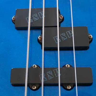 ESP Custom Shop Horizon Bass "The Smurf" Precision Jazz PJ Bass Guitar image 4