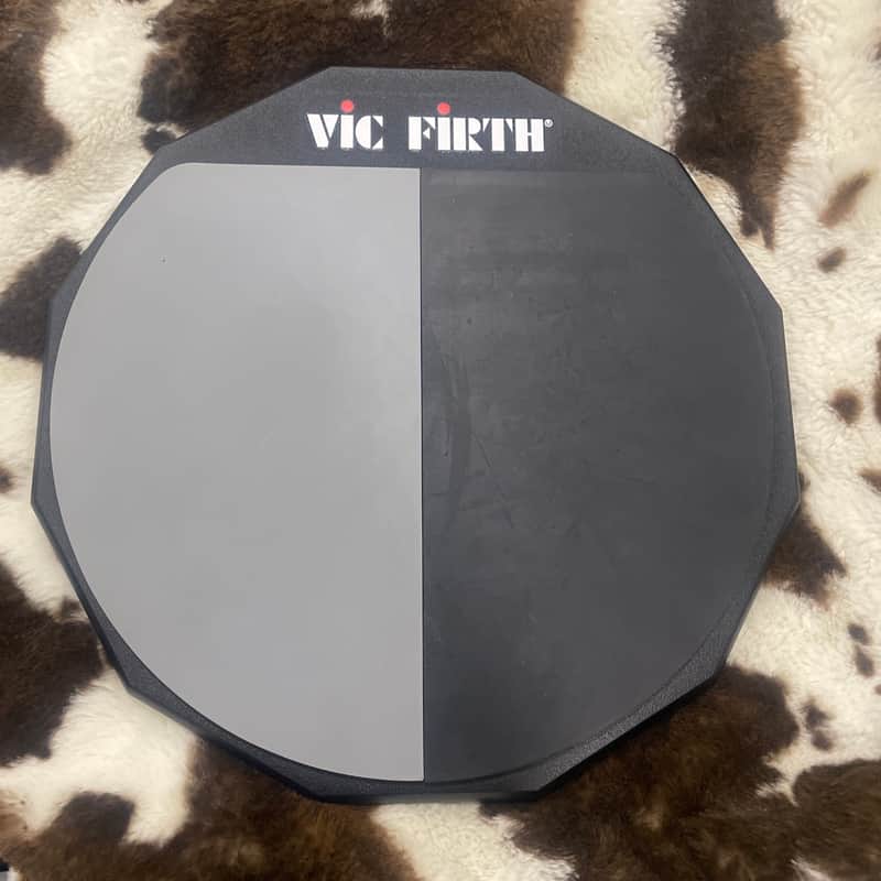 Vic Firth Soft & Hard Practice Drum Pad - PAD12H - Black&gray image 1