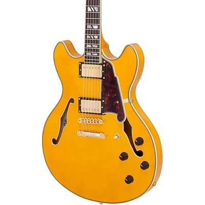 D'Angelico Excel DC Double-Cutaway Semi-Hollow Electric Guitar, Amber image 4