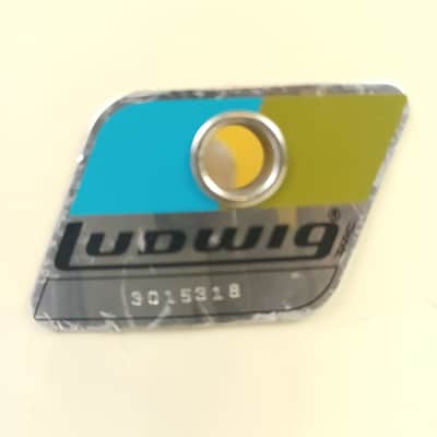 Ludwig 10x14"White Cortex Tom Drum Vintage80 6Ply Maple Classic Blue/Olive Badge image 2