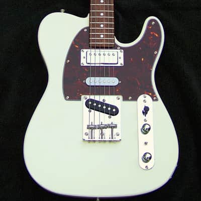 Brent Mason Style 2025 Mahogany White Nashville T-Style Guitar-7-Way+Mini-Humbucker+ Frets Leveled + Roasted Maple/Rosewood 12" Radius Neck+ Vintage Tortoise Guard +406C Grover Locking Tuners and Full Setup Included! image 3