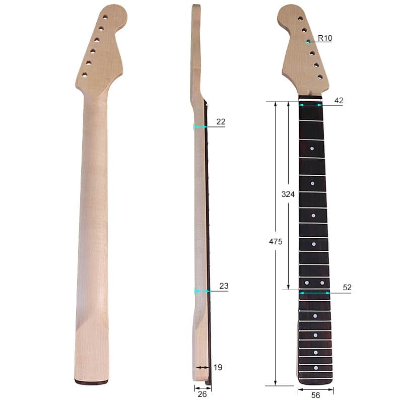Strat Guitar Neck With Rosewood Fingerboard,22Frets Matte Bild 1