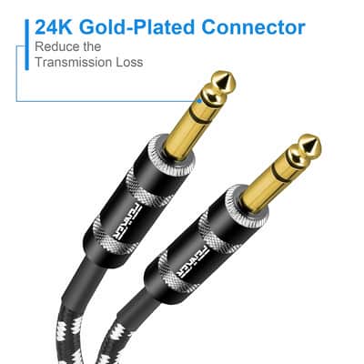 1/4 Inch Trs Cable,10Ft 2Pack Straight 6.35Mm Male Jack Stereo Audio Interconnect Cord,Balanced Stereo Audio Patch Cable,Black Cable image 2
