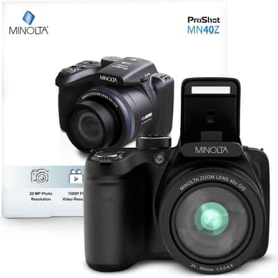 Mint Minolta MN40Z 20MP Digital Camera â€“ 40x Optical Zoom, 1080p FHD Video, 3.0" LCD, Wi-Fi, Face/Smile/Blink Detection â€“ Black image 3