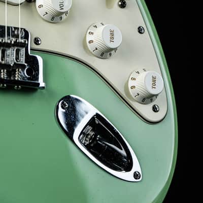 2009 Fender FSR American Standard Stratocaster with Matching Headstock surf green image 7