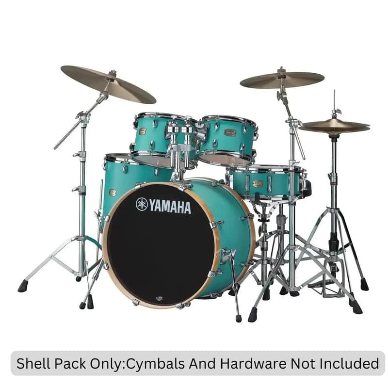 5-Piece Stage Custom Birch Drum Shell Kit with TH945B Tom Holder Matte Surf Green image 1