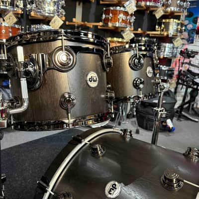 ~WOW!~ DW Collector's Series Pure Walnut 5-Piece 10/12/14/16/22 Drum Kit Set in Ebony Satin Oil with Black Nickel Hardware image 6