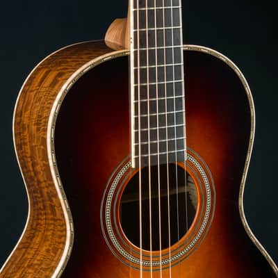 Huss and Dalton 0-SP Parlor 12-Fret Figured Black Walnut and and Bearclaw Sitka Spruce Sunburst Custom NEW image 7