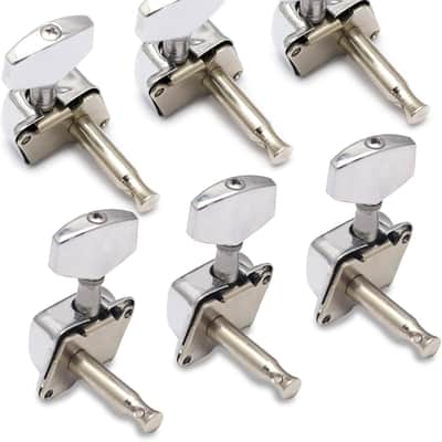 Semiclosed String Tuning Pegs Machine Heads Tuners 3L 3R Electric Acoustic Guitar parts Replacement Set of 6Pcs Chrome. (3L+3R) image 3