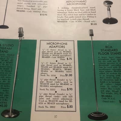 Vintage RARE 1940's RCA MI-4068A microphone floor stand 77DX 44BX 74B BK5A Shure image 2