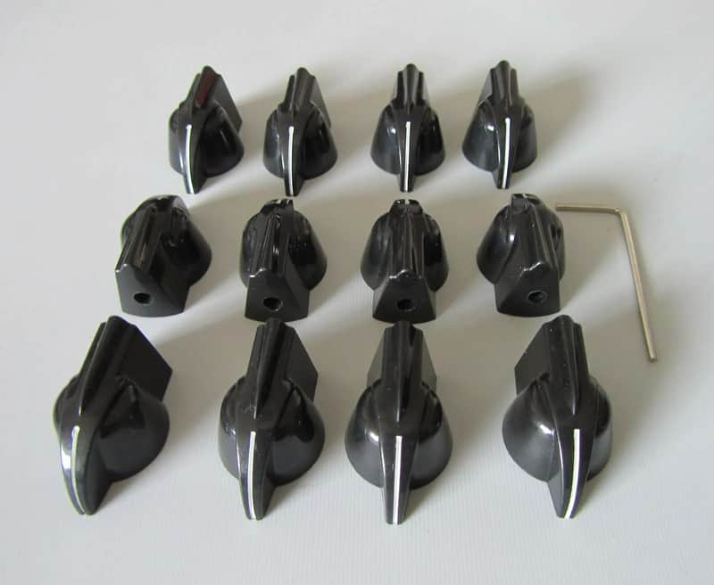 Black 12 Piece Guitar Chicken Head Amplifier Control Knobs image 1