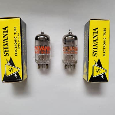 1 Pair of USA Made New Old Stock Sylvania 12AT7 Preamp Tubes In Original Boxes image 1
