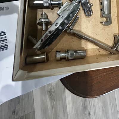 Vintage Gibson Bridge and hardware set up with stop bar and everything you see in the box 1960’s - Nickel image 6